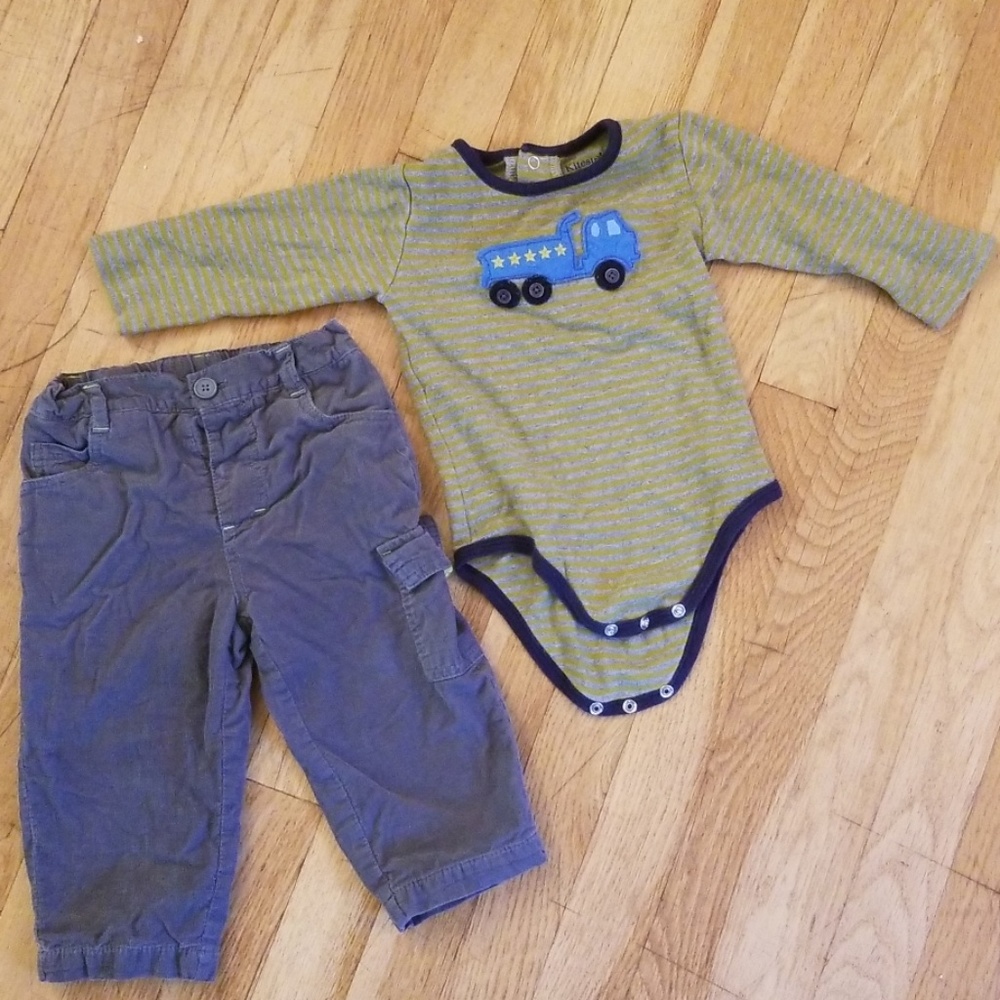 Hartstrings corduroy & onesie set